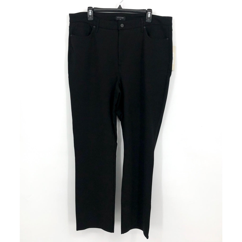 NYDJ Sculpt Her Women's Marilyn Straight Pants Size 16W Black Mid Rise NWT