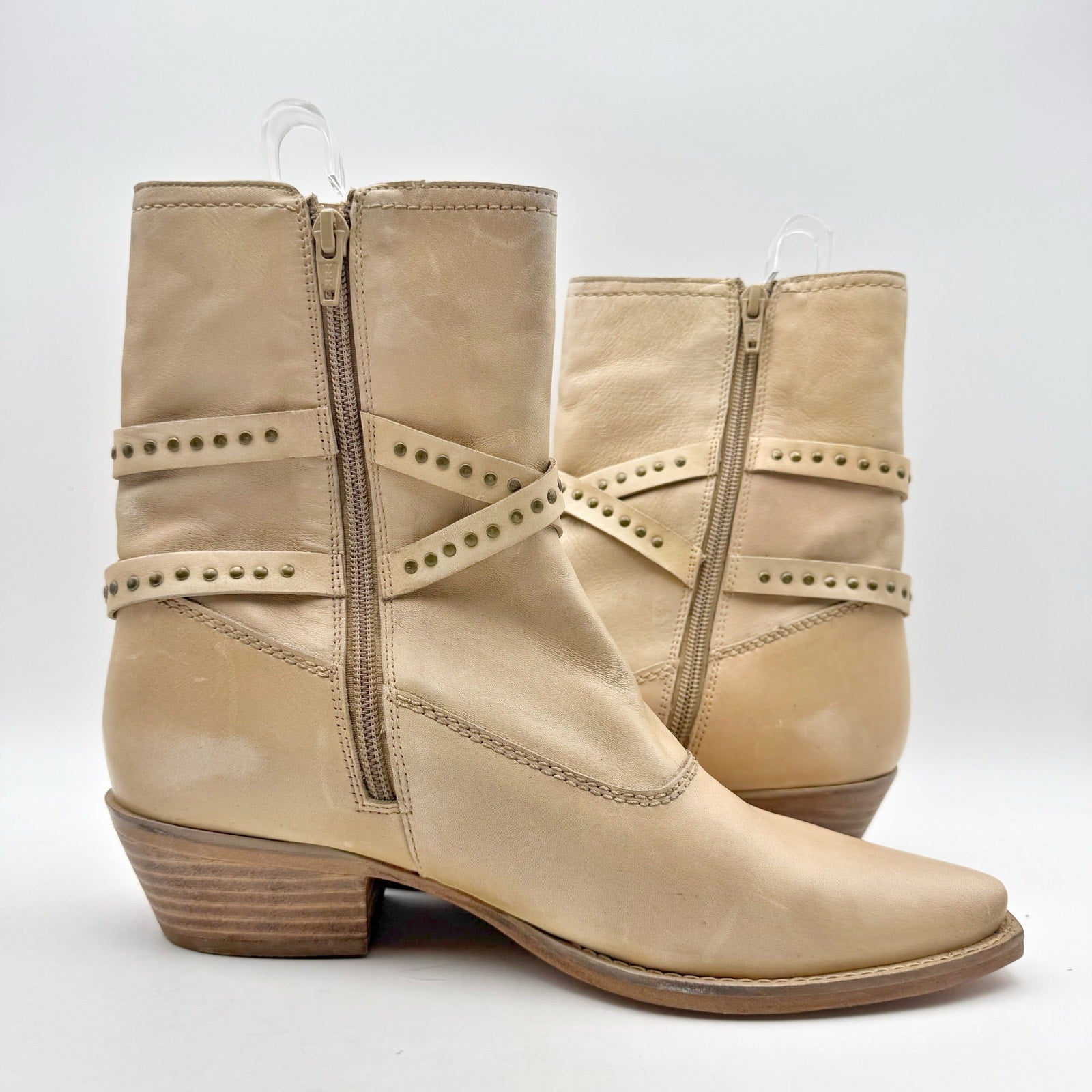 Vintage Foundry Womens Sophia Western Bootie Size 8.5 EU 39 Tan Leather NIB