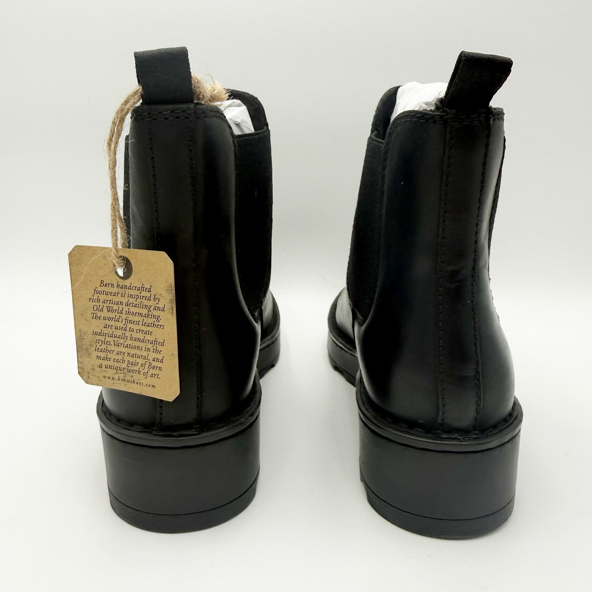 BORN Womens Verona Chelsea Ankle Boots Size 6.5 M EU 37 Black Leather NIB