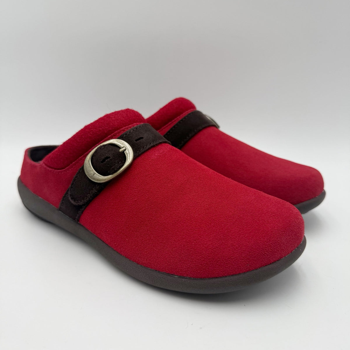 Spenco Womens Ashley Clogs Size 7.5 EU 38 Red Suede NIB