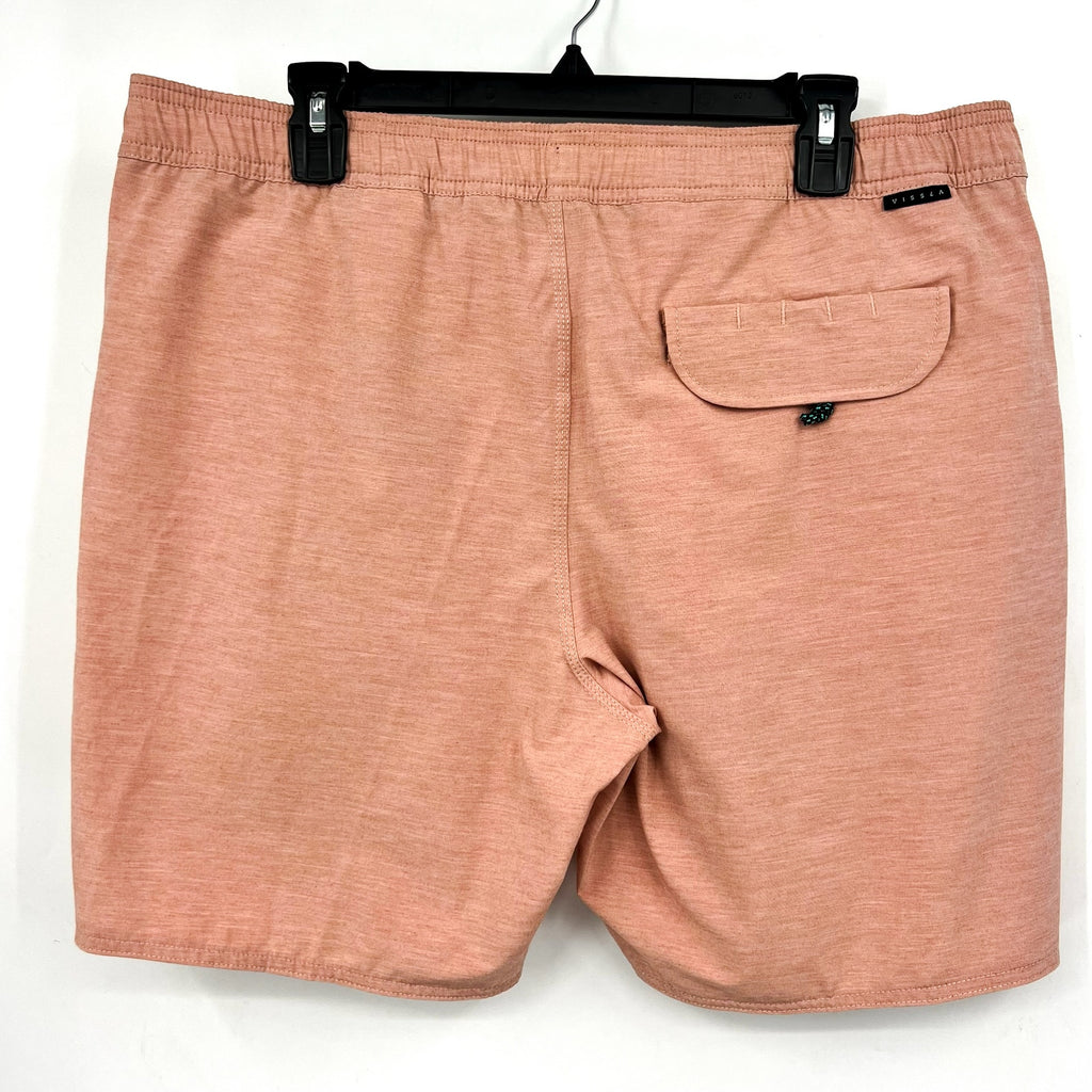 VISSLA Men's Breakers Ecolastic 16.5" Swim Trunks XL Orange Oxide Linerless NWT