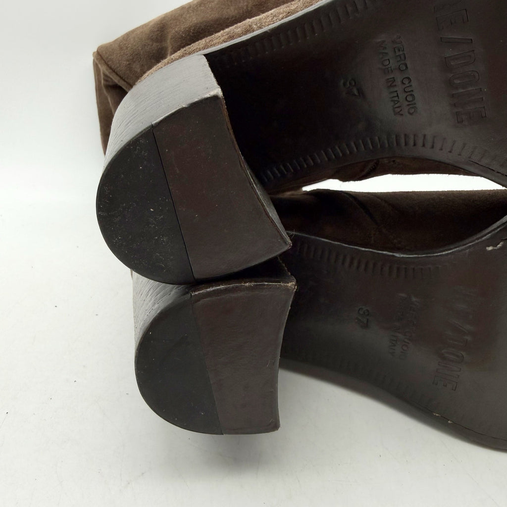 RE/DONE Womens 90s Western Knee High Boots EU 37 US 7 Brown Suede EUC