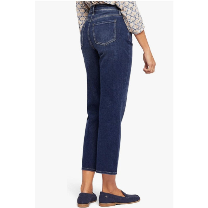 NYDJ Womens Straight Ankle Jeans Size 8 Blue Wonderland Relaxed NWT