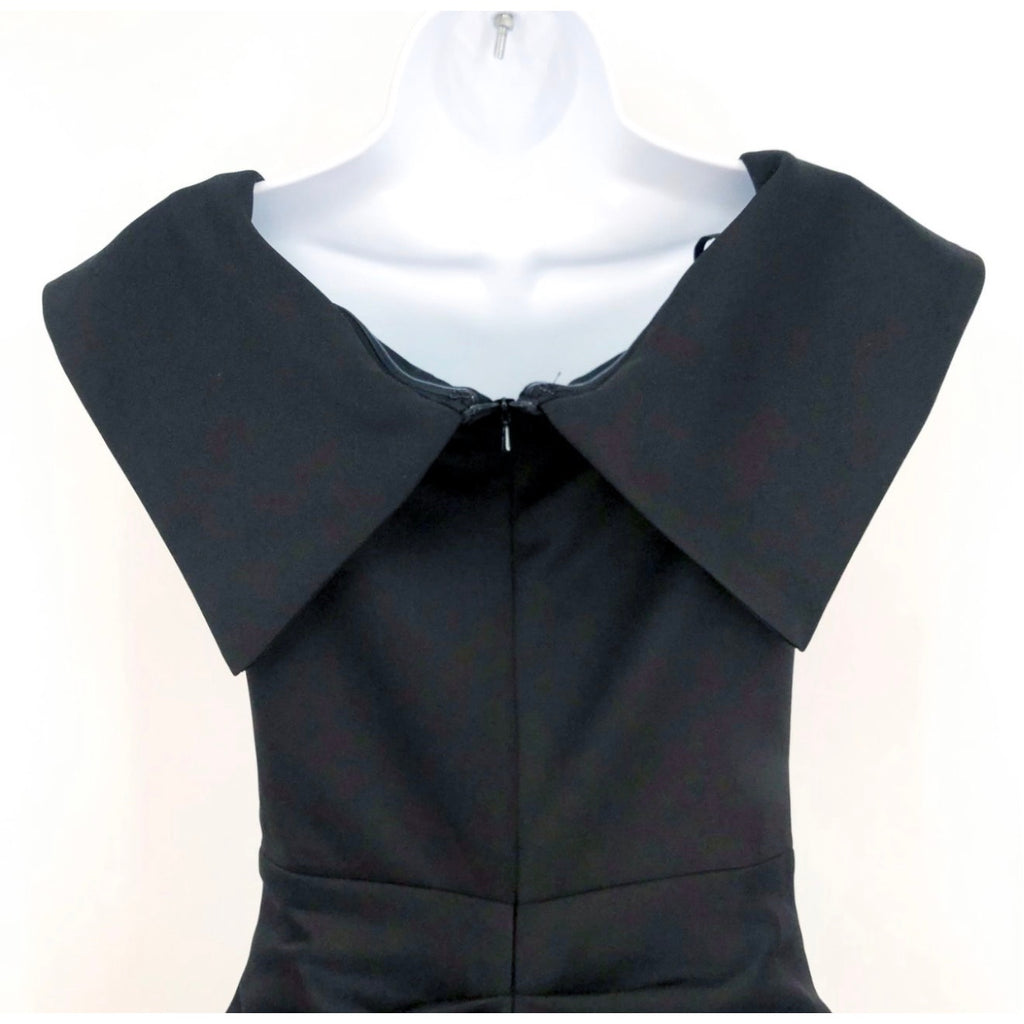 XSCAPE Women's Scuba Off The Shoulder Gown Size 4 Black Ruffle Crepe NWT