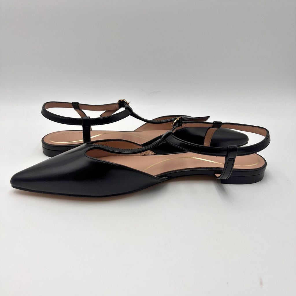 Cole Haan Womens Marlah T-Strap Heels Size 6.5 B Black Leather NWOB