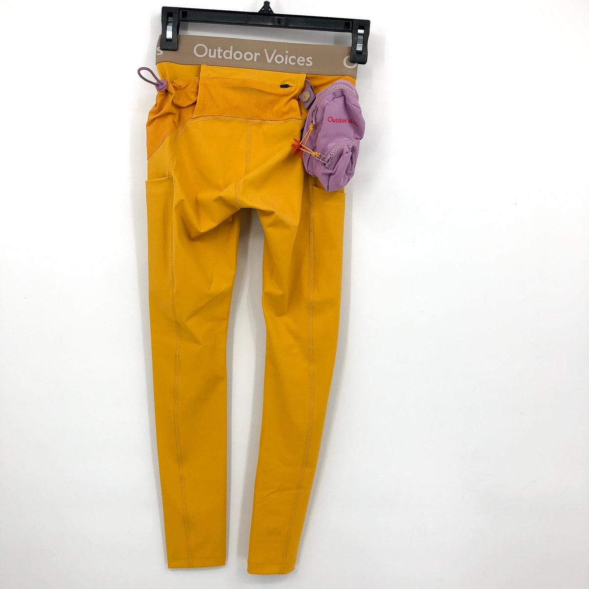 OUTDOOR VOICES Women's Snacks 7/8 Leggings XS Yellow Cider Mini Sidepack NWT