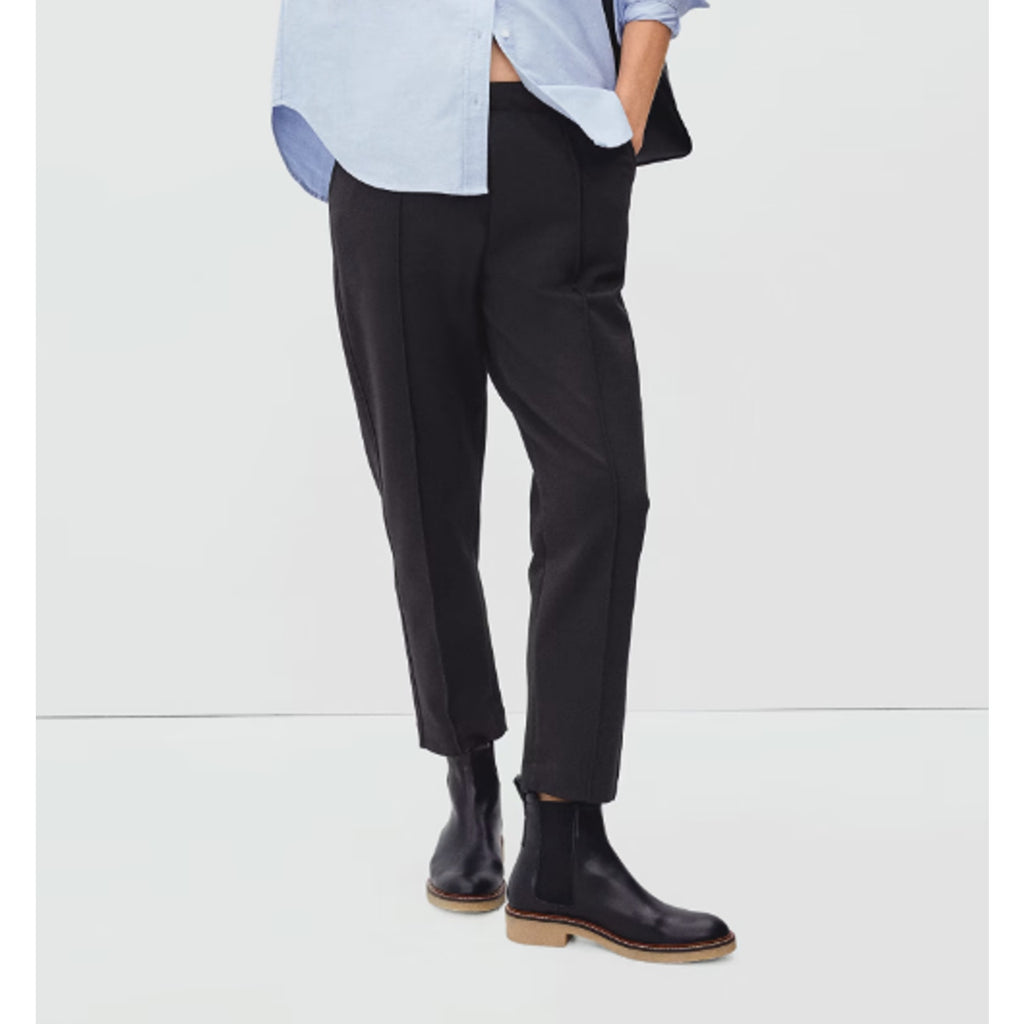 Everlane Womens The Dream Pants XXS Black Knit Pull On Taper Ankle Stretch NWT