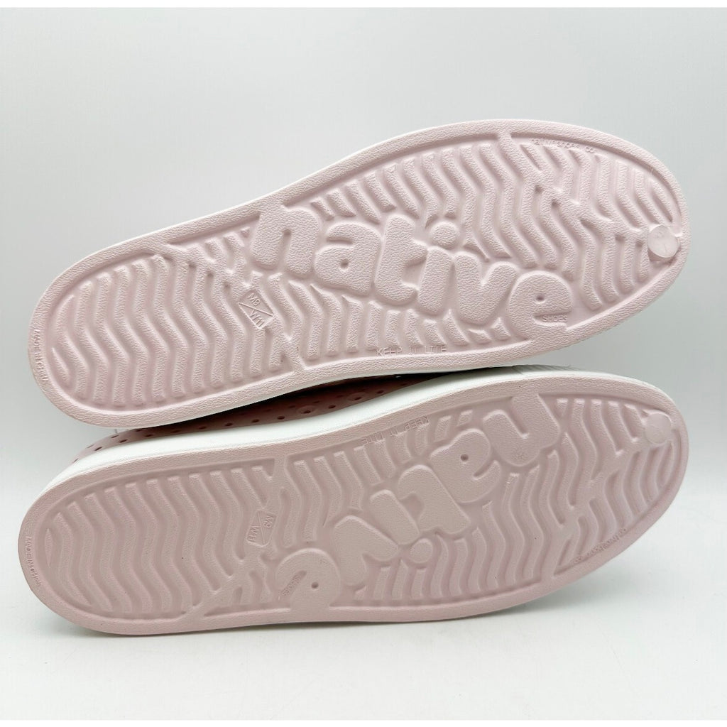 NATIVE Adult Jefferson Slip-On Shoes Mens 9 Womens 11 Milk Pink Shell White NWOB