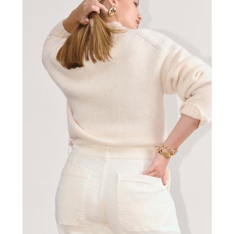 EVERLANE Women's Utility Barrel Pants Size 2 Cream Bone Stretch Twill NWOT