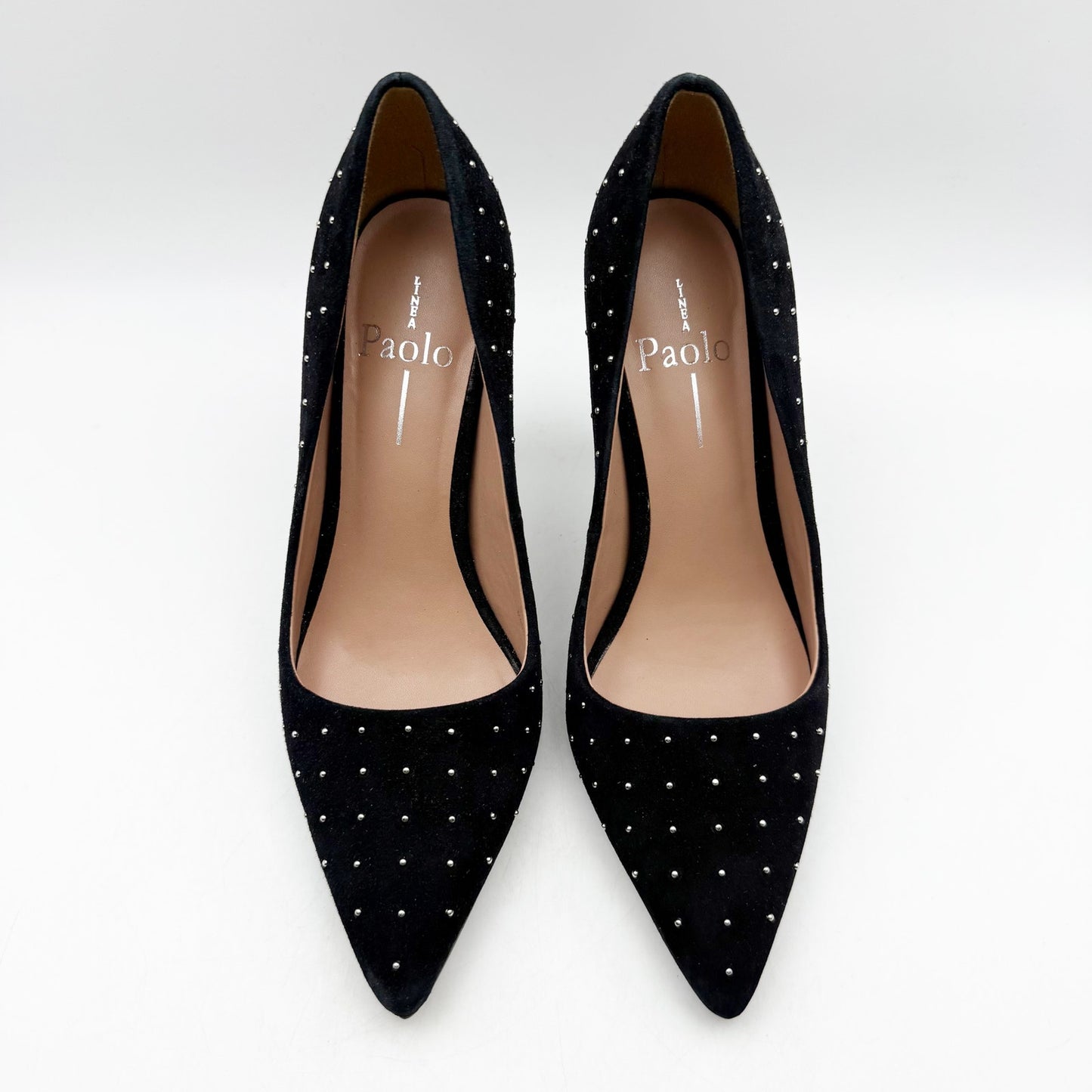 Linea Paola Womens Pamila Pumps US 5.5 M Black Stud Details Stiletto NIB