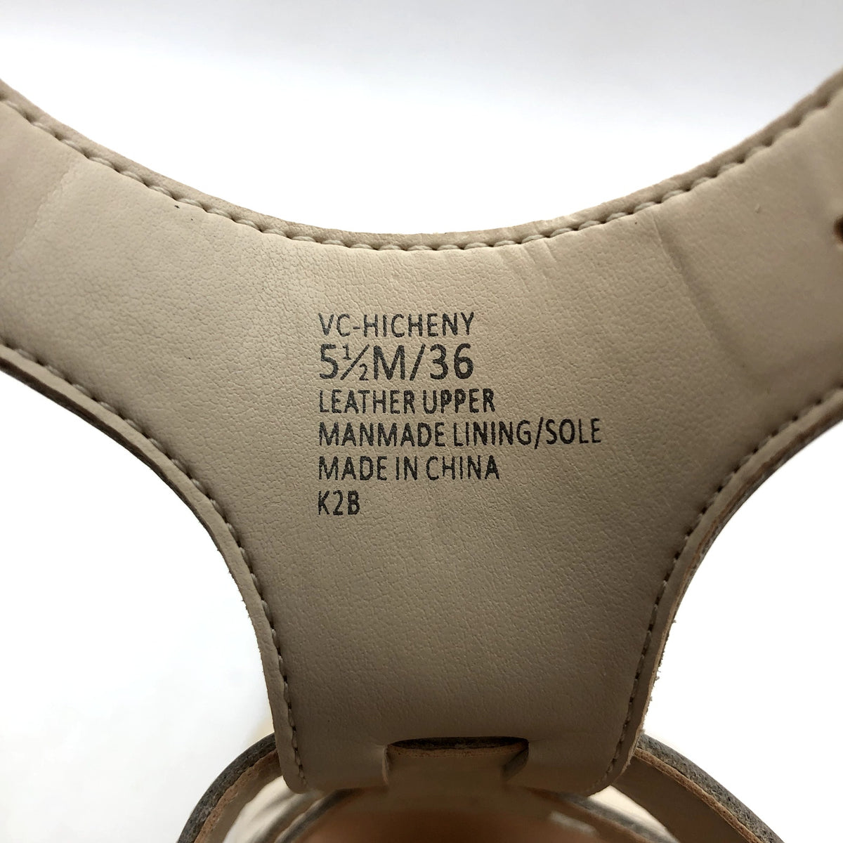 Vince Camuto Womens Hicheny Caged Sandals Size 5.5 Cream Leather Heels NIB