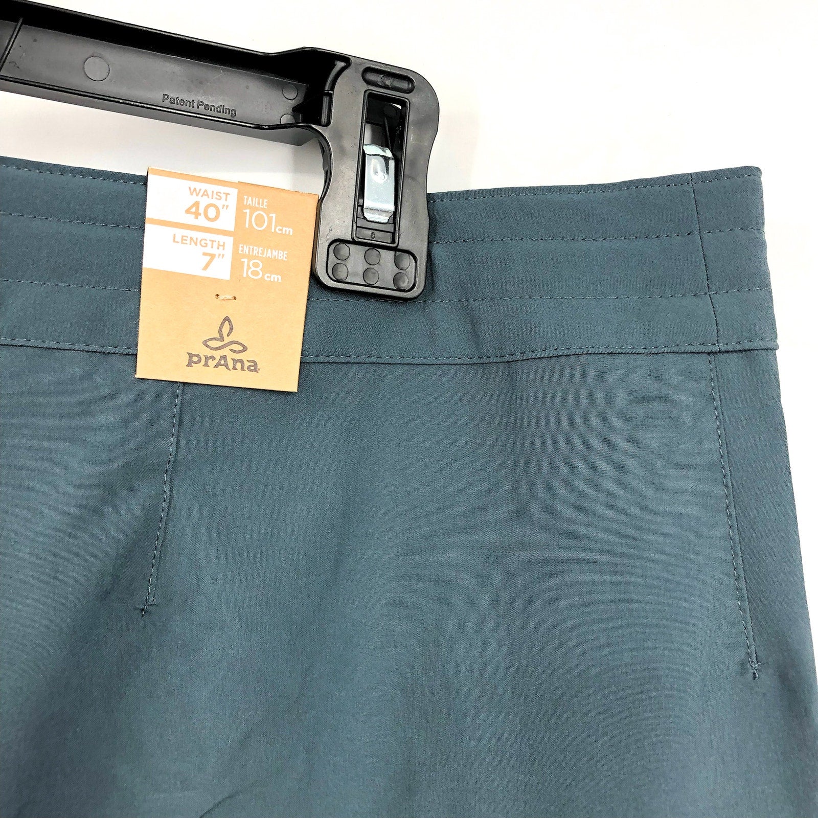PRANA Men's Fenton Board Shorts Size 40 Grey Blue 7" Inseam Drawcord Swim NWT