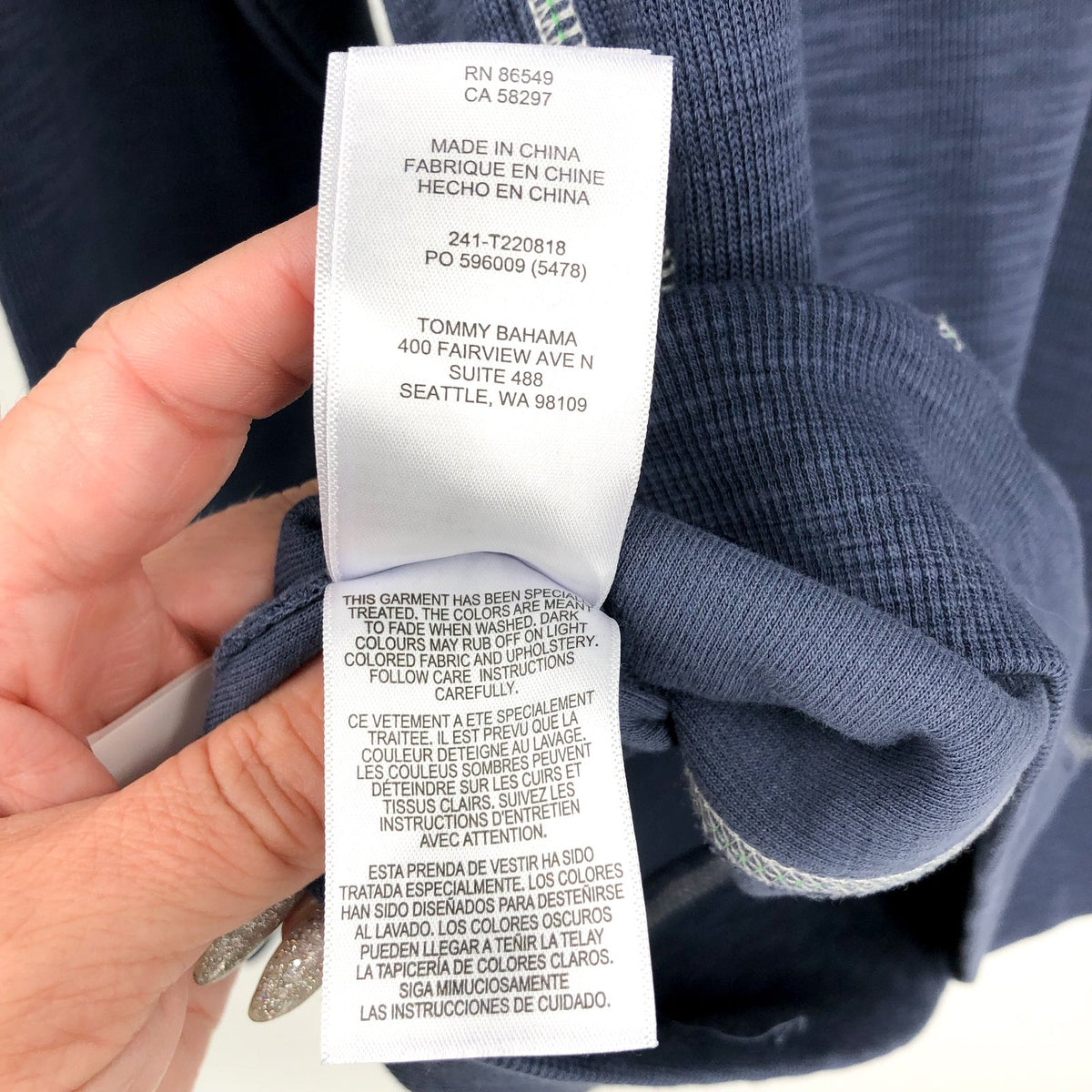 TOMMY BAHAMA Men's Tobago Bay Half Zip Sweatshirt XL Island Navy Blue NWT