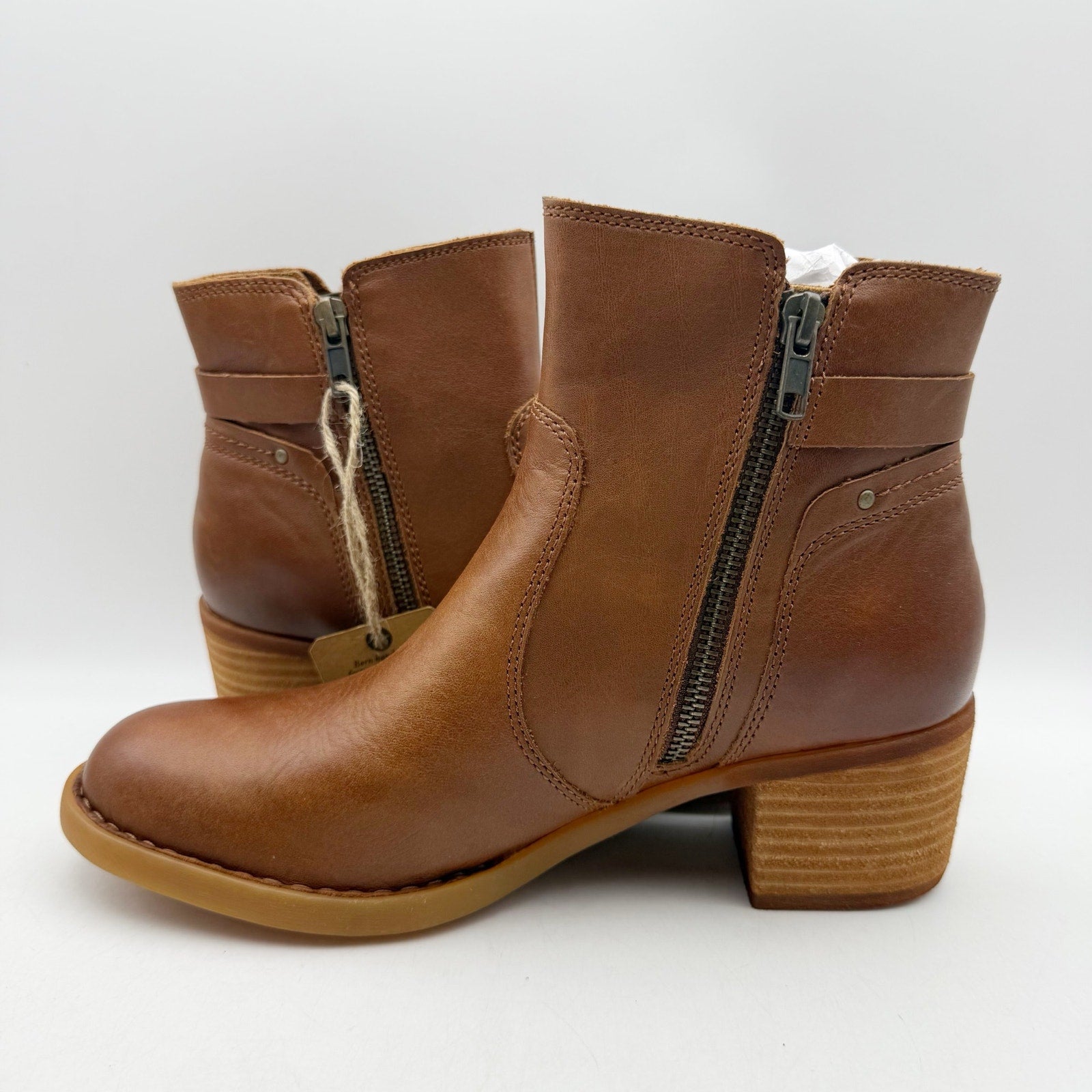 Born Womens Reis Ankle Boots US 9 M EU 39.5 Brown Leather Booties NIB