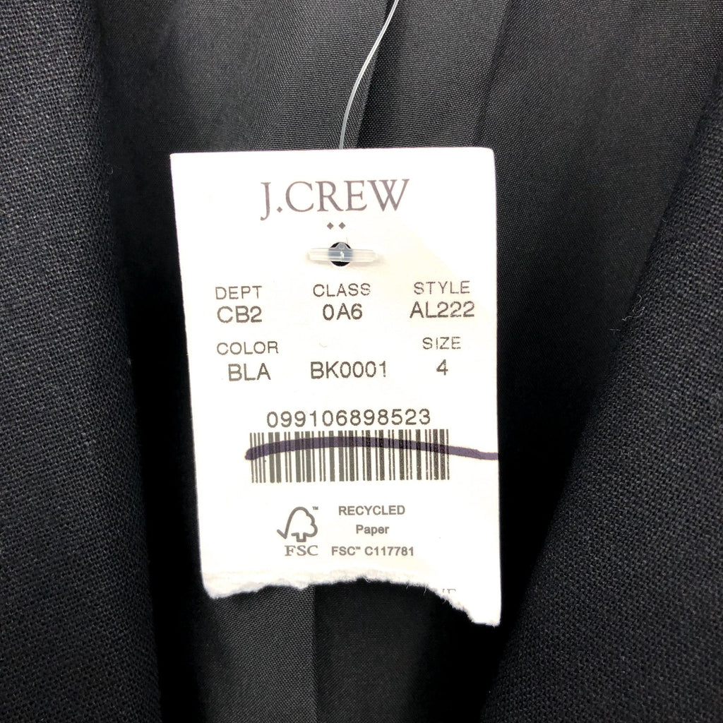J.Crew Womens One-Button Holland Blazer Size 4 Black Linen-blend AL222 NWT