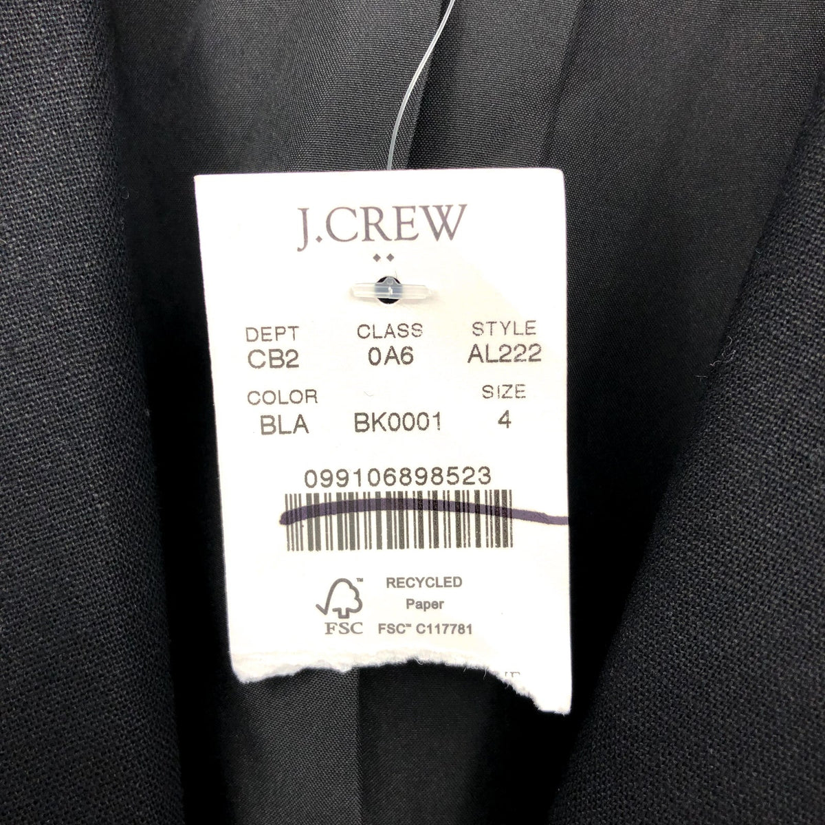 J.Crew Womens One-Button Holland Blazer Size 4 Black Linen-blend AL222 NWT