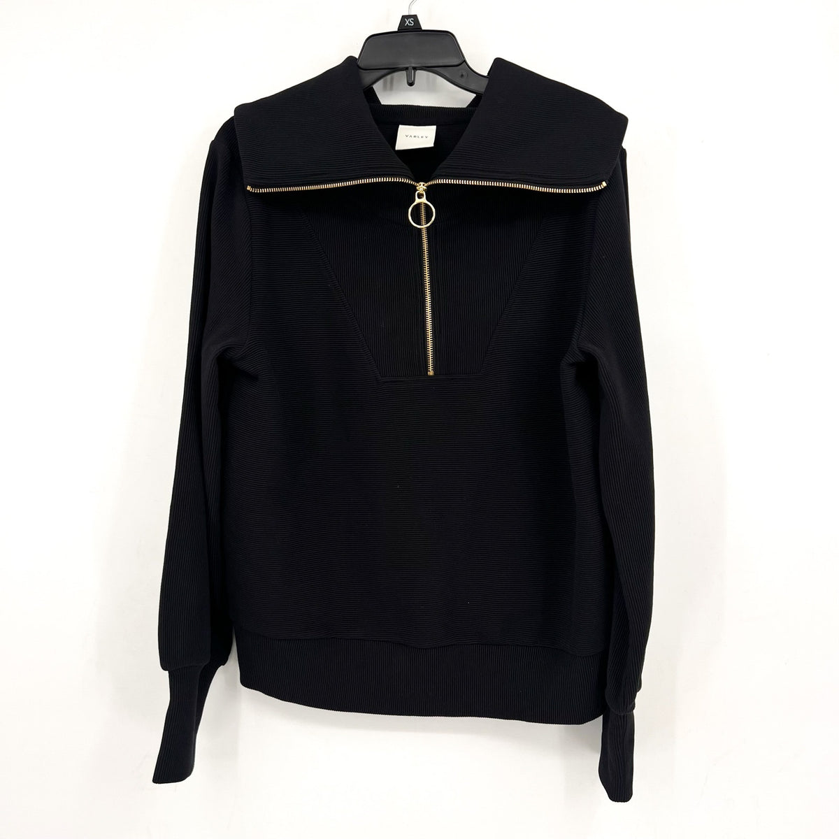 VARLEY Women's Vine Ottoman Half Zip Pullover Small Black Sweatshirt NWOT