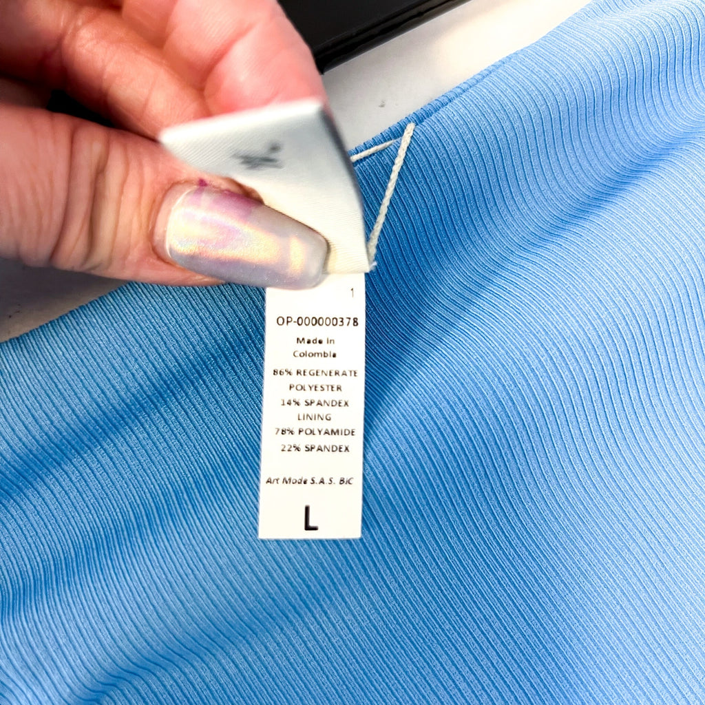 MAAJI Women's Sublimity Classic Bikini Bottom Large Stone Blue Regular Rise NWT