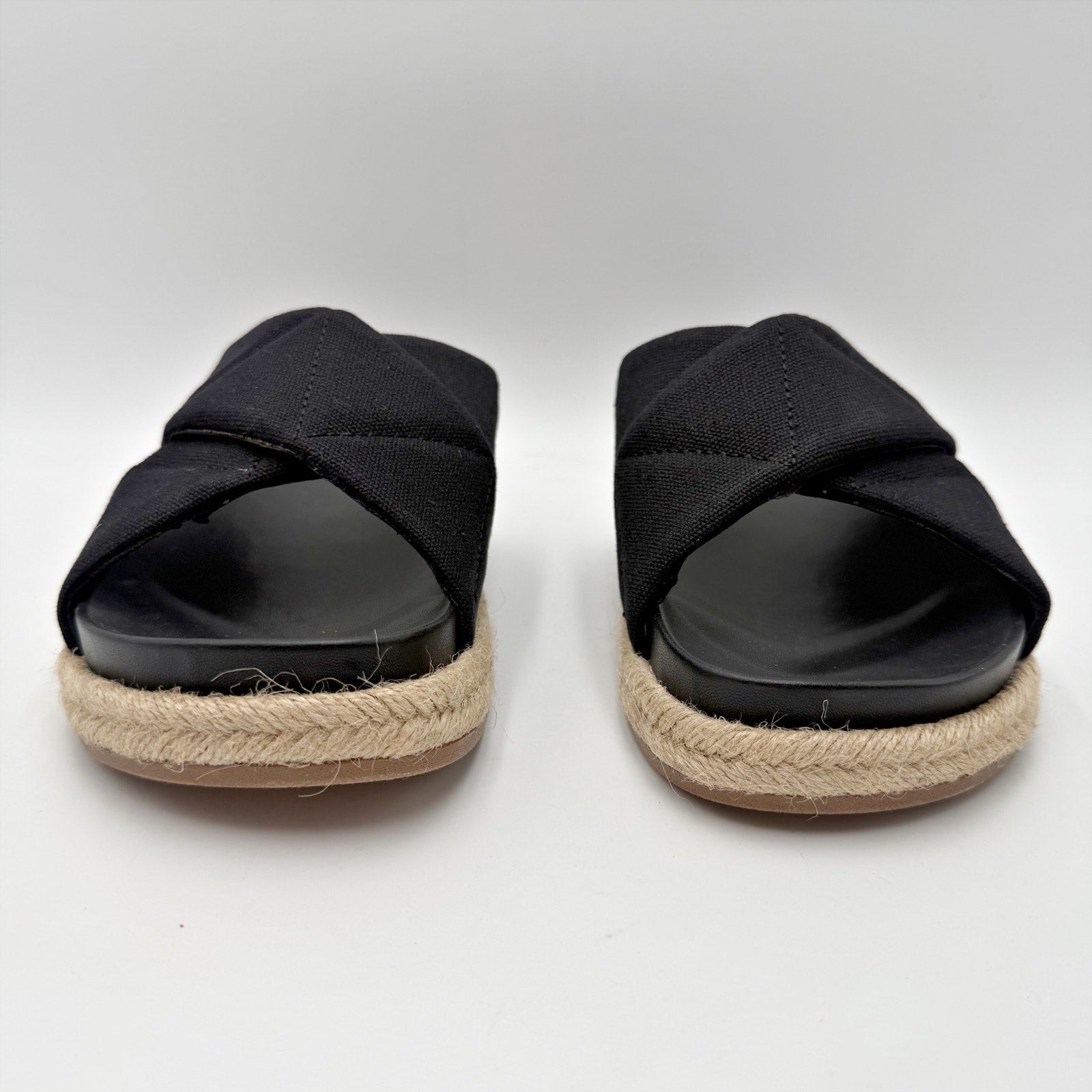 Aerosoles Womens Linney Slide Sandals Size 8.5 M Black Canvas NWOB