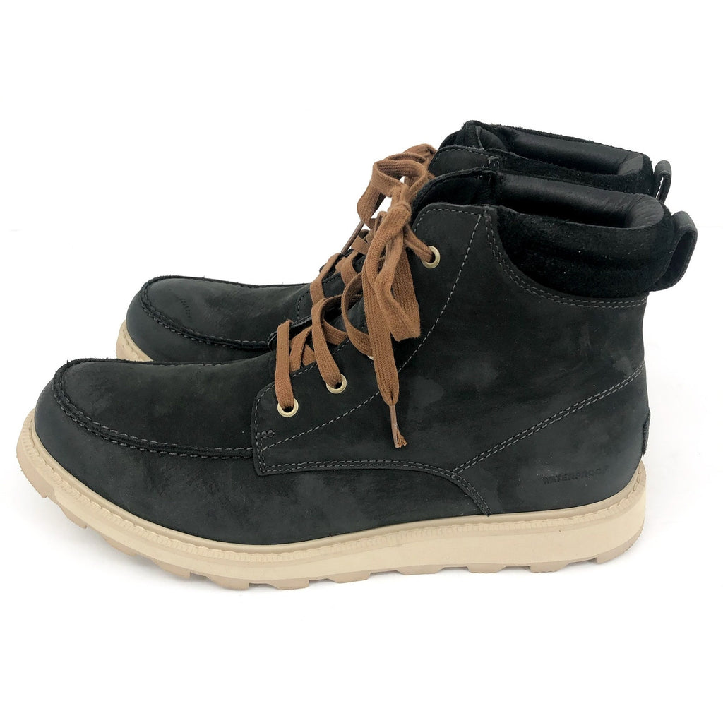 SOREL Mens Madson II Moc Toe Boots 12 Grey Coal Waterproof Leather Lace Up NIB