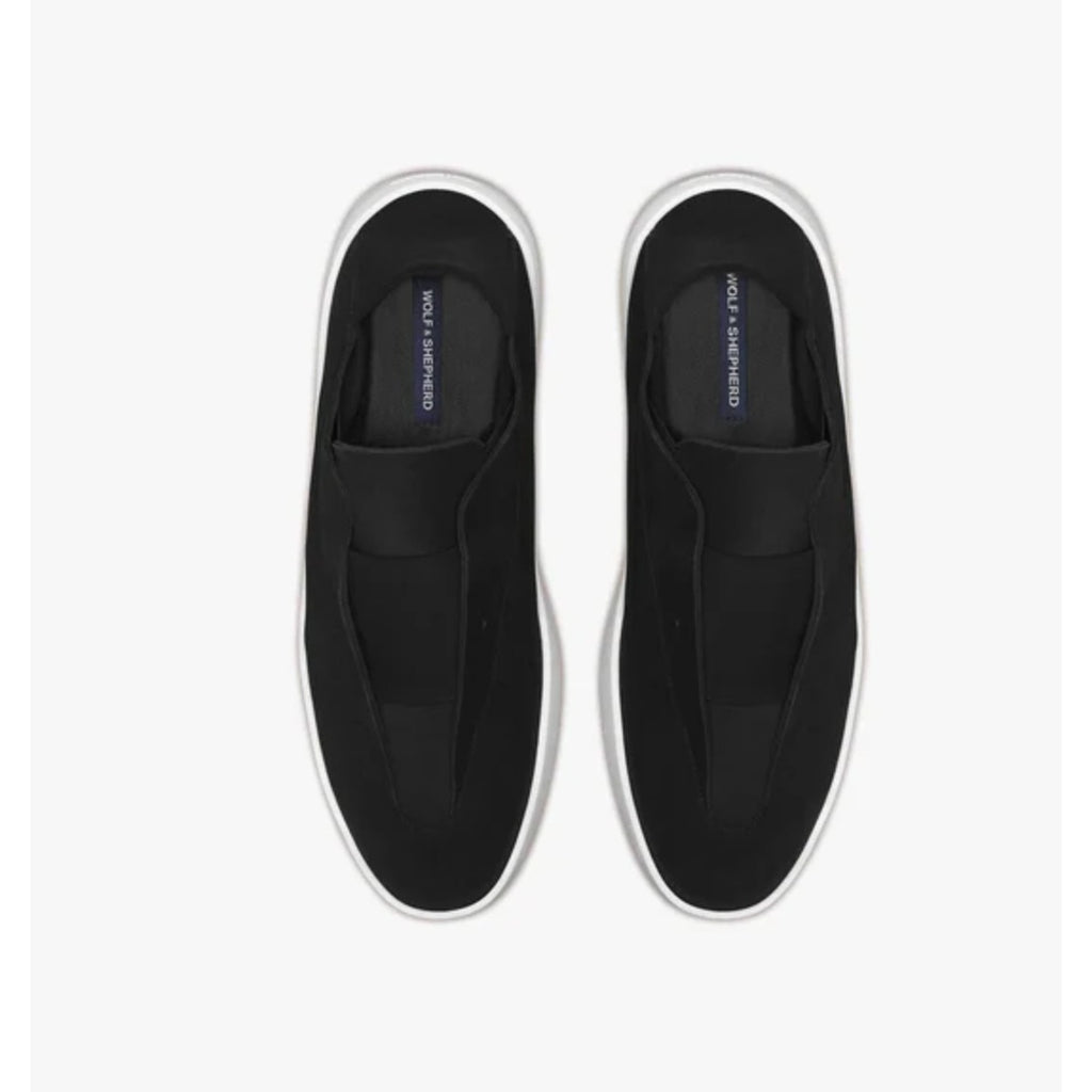 Wolf & Shepherd Cruise Ace Slip On Sneaker Mens 7.5 Womens 9 Black Leather NIB