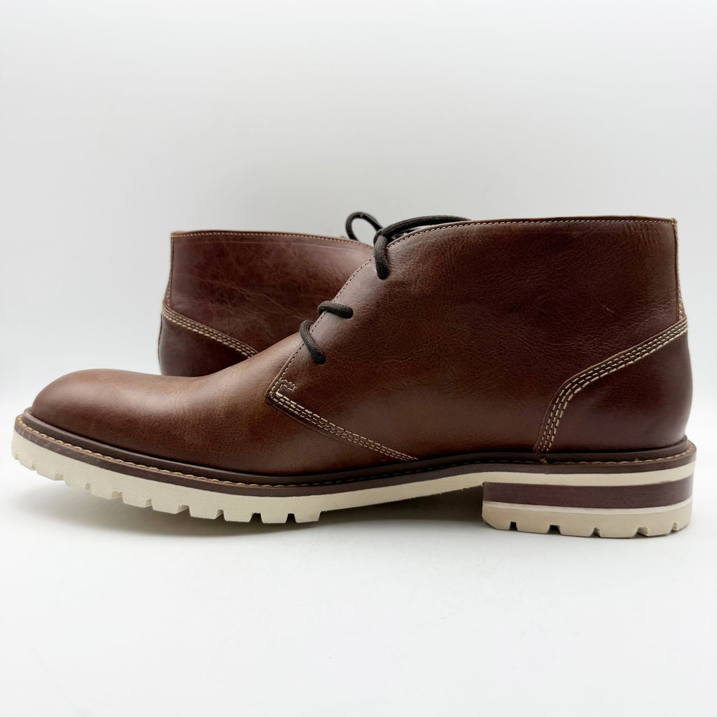 Johnston & Murphy Mens Barrett Chukka Boots Size 12 M Tan Full Grain Leather NIB