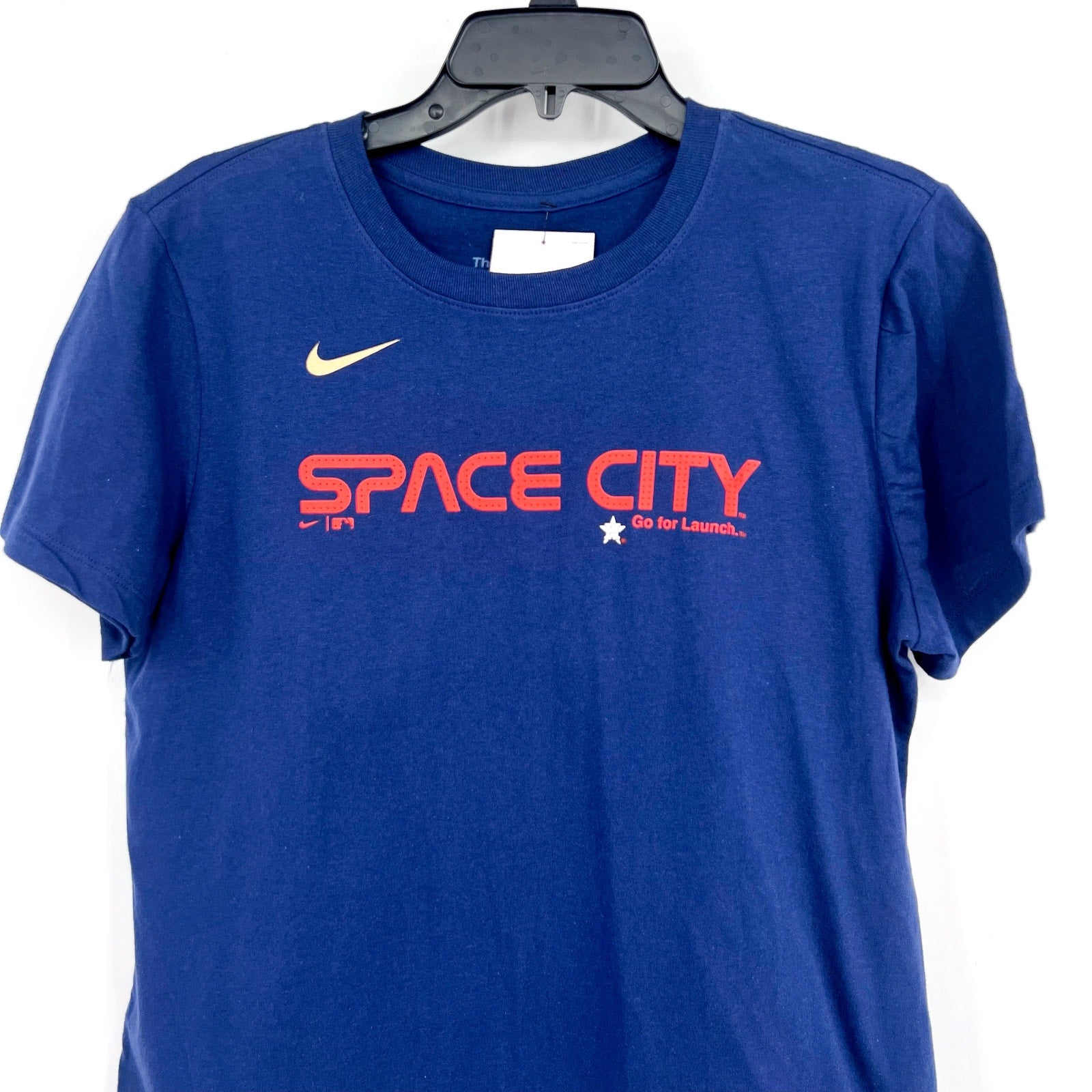 NIKE Womens Astros City Connect Hader 71 T-shirt Large Navy Blue Cotton NWT