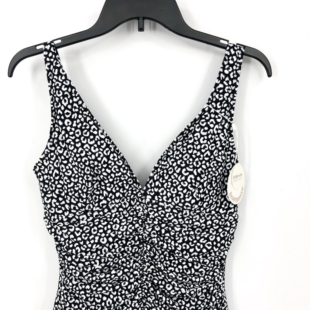 CONTOURS COCO REEF Solitaire One Piece Swimsuit 12/36C Black Print Underwire NWT