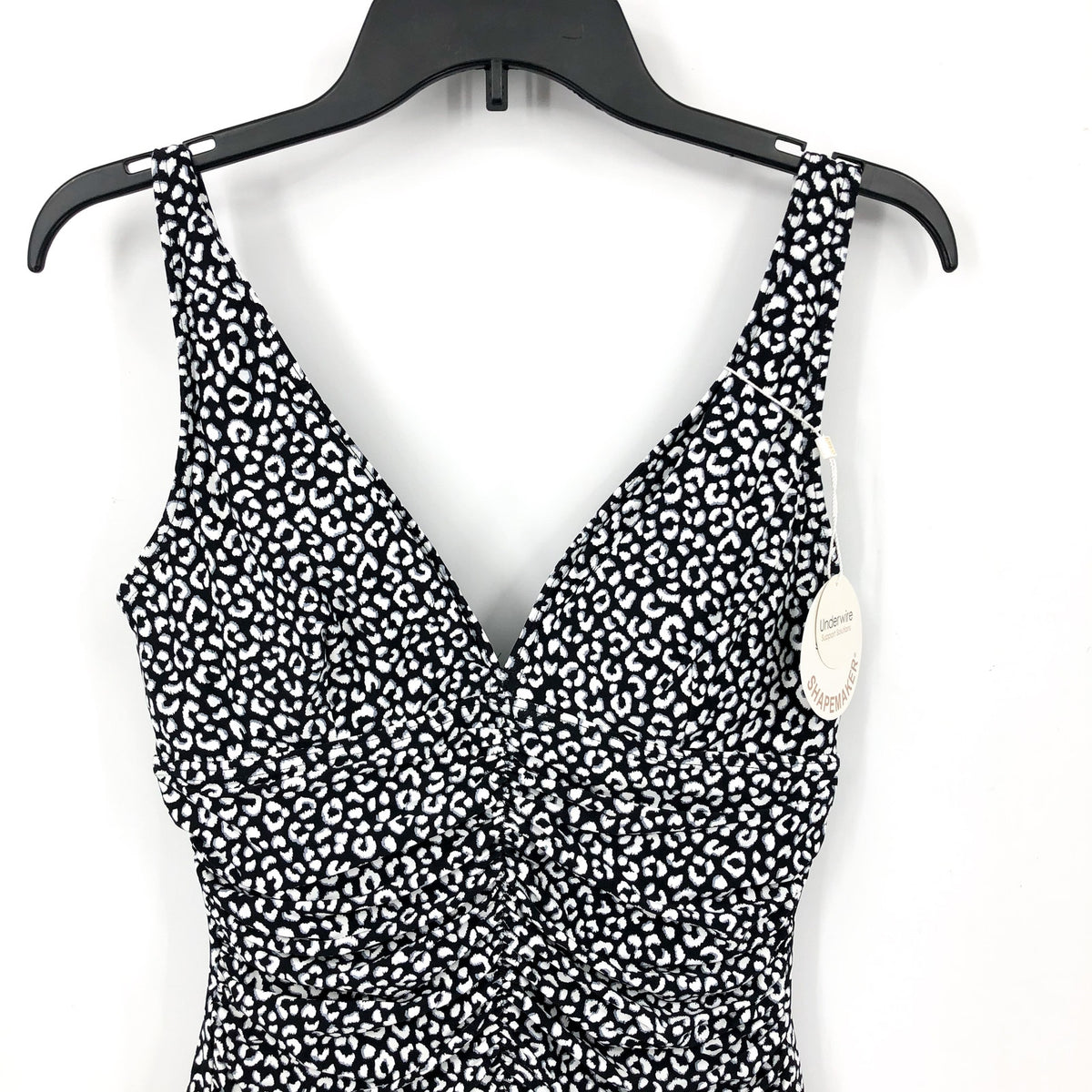 CONTOURS COCO REEF Solitaire One Piece Swimsuit 12/36C Black Print Underwire NWT