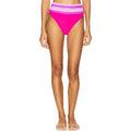 BEACH RIOT Millie High Waisted Bikini Bottom Small Pink Raspberry Colorblock NWT