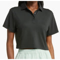 OUTDOOR VOICES Womens Birdie Crop Polo Shirt 3XL Black Pique Collared NWT