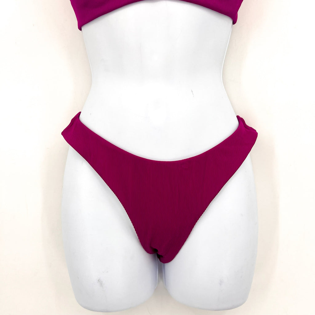 L*SPACE Women's Hailey Top Rocky Bikini Bottom Set Small Berry PINK NWT