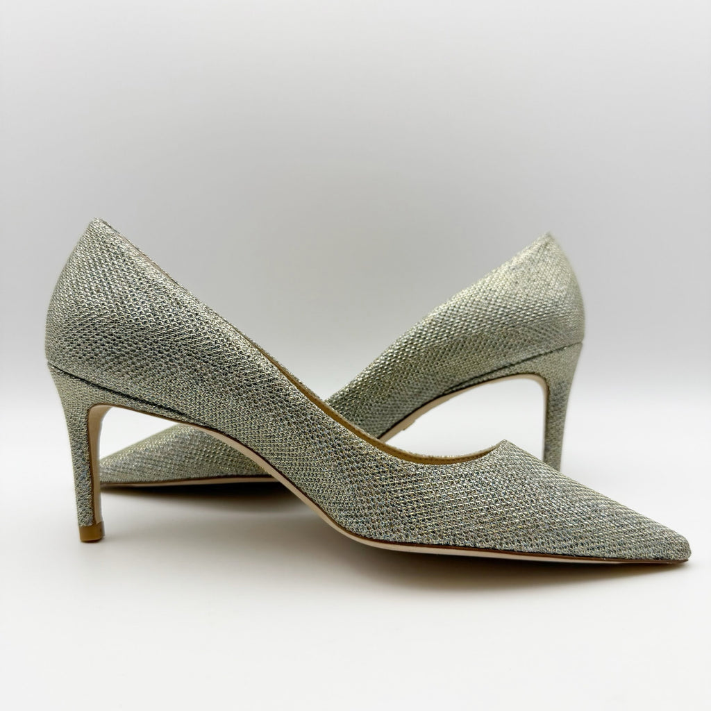 Stuart Weitzman Women’s Stuart 75 Pumps Platino Size 5 Gold Heels NWOB
