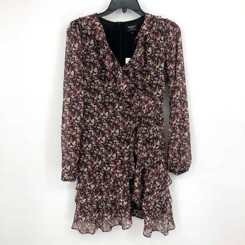 BARDOT JUNIOR Girls Cassidy Wrap Dress Size 18 Black Pink Floral Long Sleeve NWT