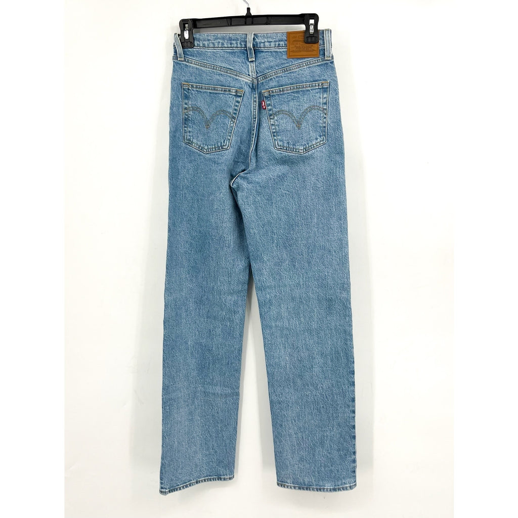 LEVI'S Womens Ribcage Straight Leg Jeans 26x32 Light Wash 79078-0010 EUC