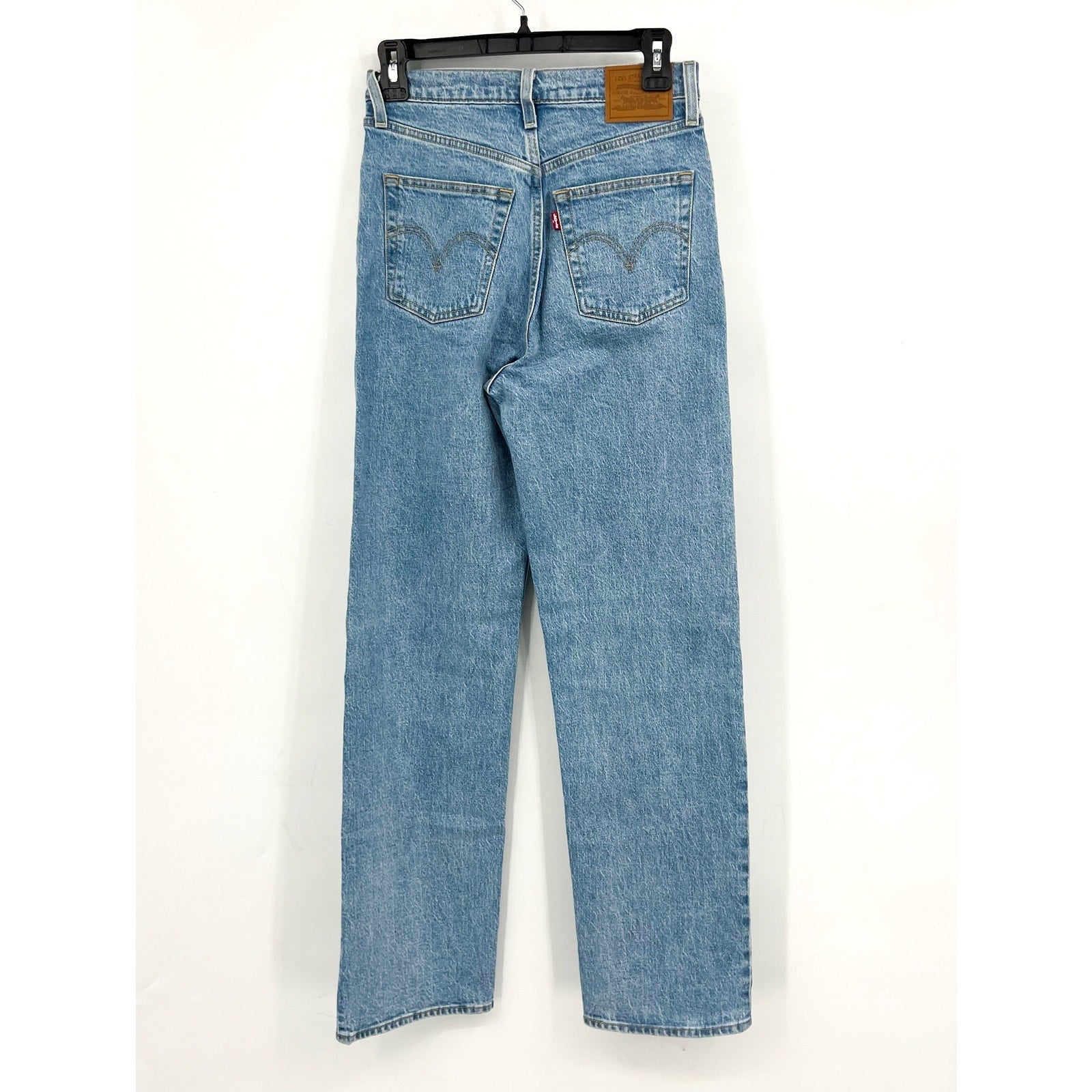 LEVI'S Womens Ribcage Straight Leg Jeans 26x32 Light Wash 79078-0010 EUC