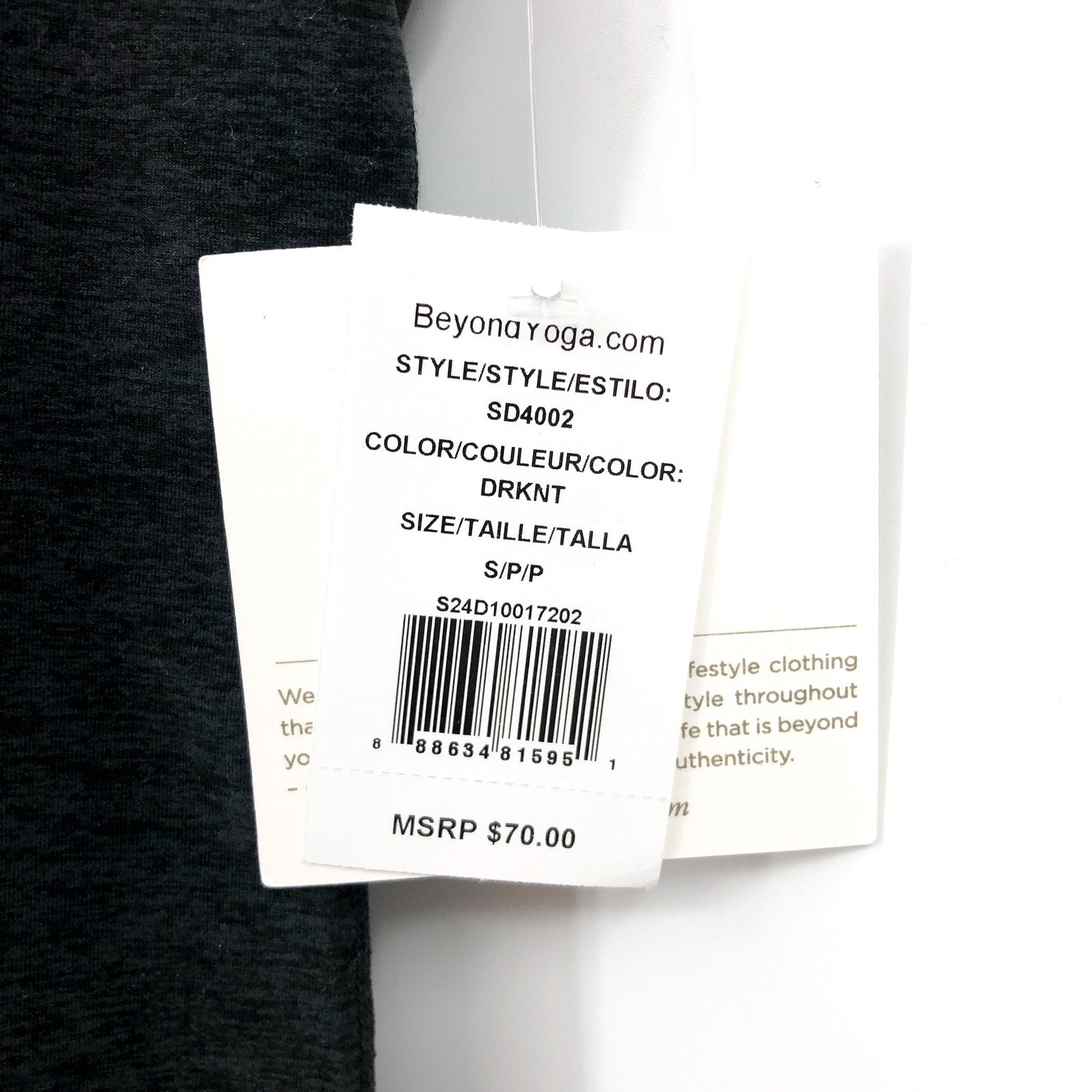BEYOND YOGA Step Up Racerback Tank Top Small Gray Darkest Night Spacedye NWT