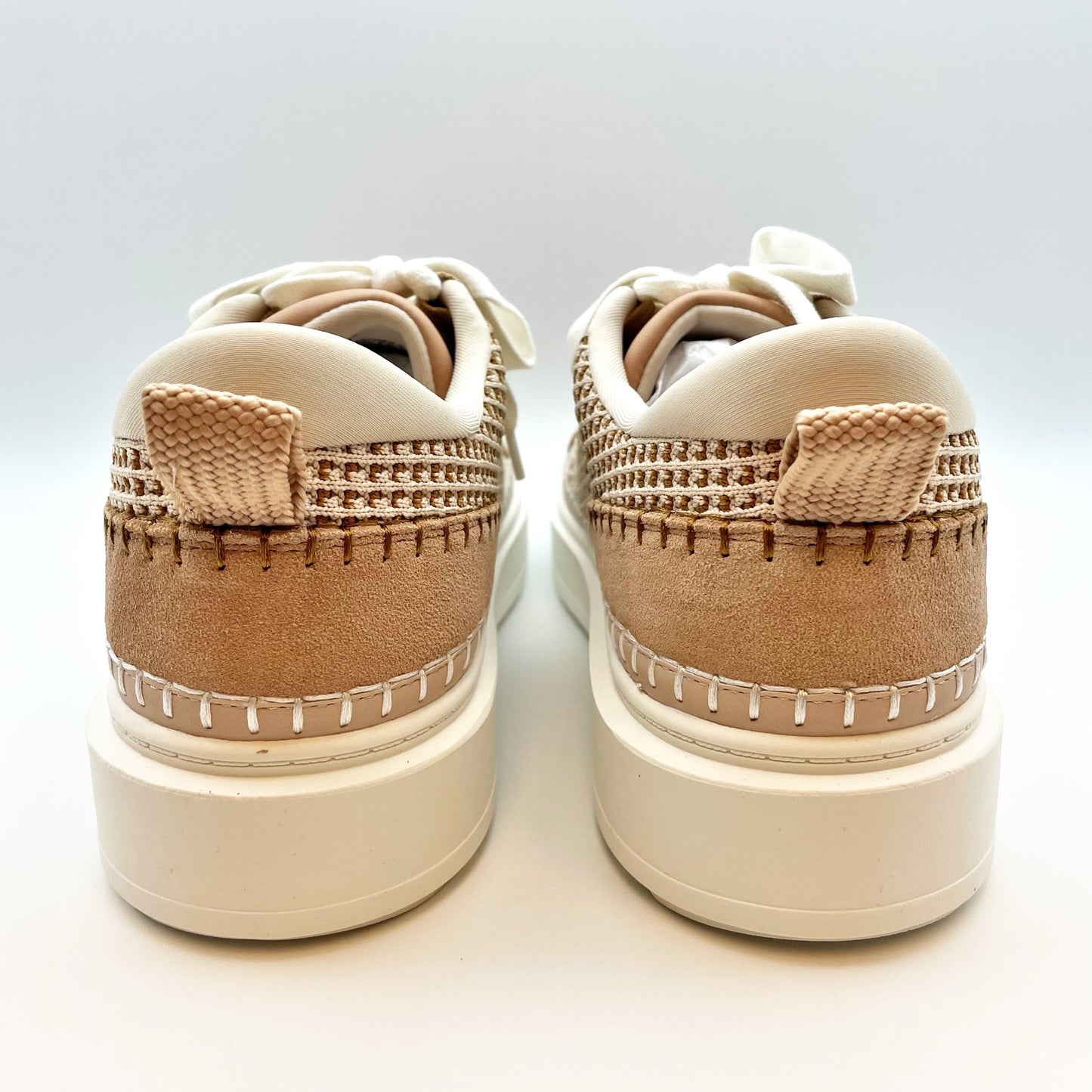 Steve Madden Womens Charlie-W Sneakers US 7.5 M Tan Light Brown Lace-Up NIB