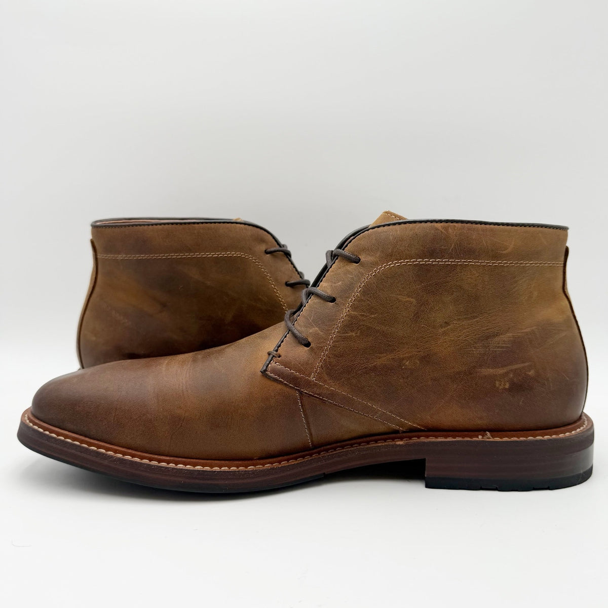 Florsheim Mens Anthem Plain Toe Chukka Boots Size 10.5 M Brown Leather NWOB