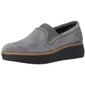 Clarks Womens Zylah Sky Platform Loafers US 11 M EU 42.5 Grey Suede NWOB