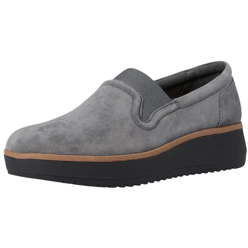 Clarks Womens Zylah Sky Platform Loafers US 11 M EU 42.5 Grey Suede NWOB