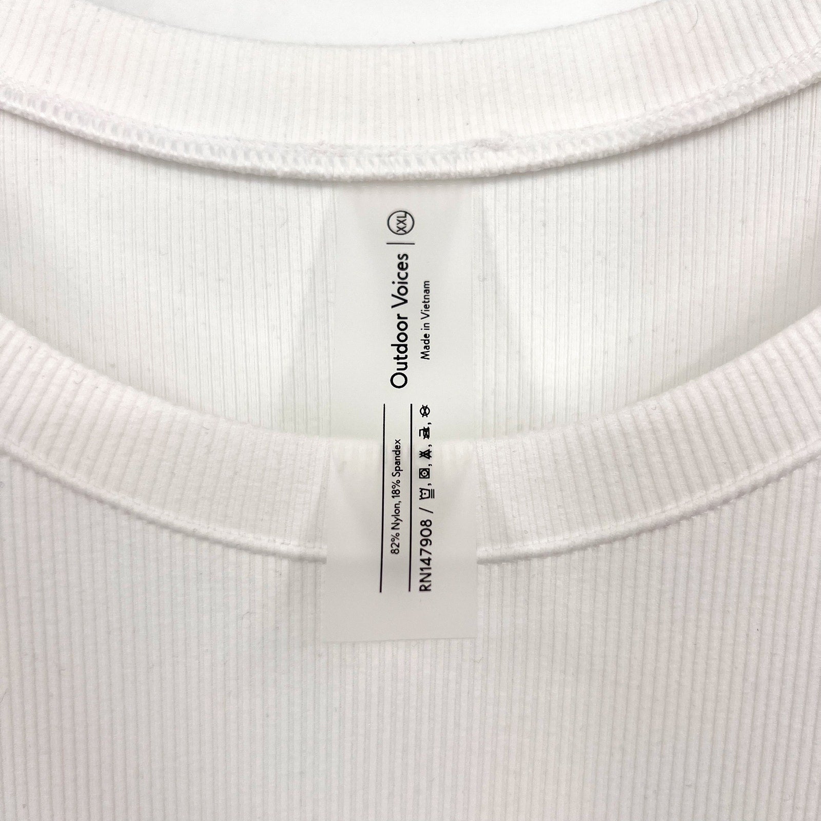 OUTDOOR VOICES Women's SuperForm Rib Long Sleeve Tee XXL White NWT