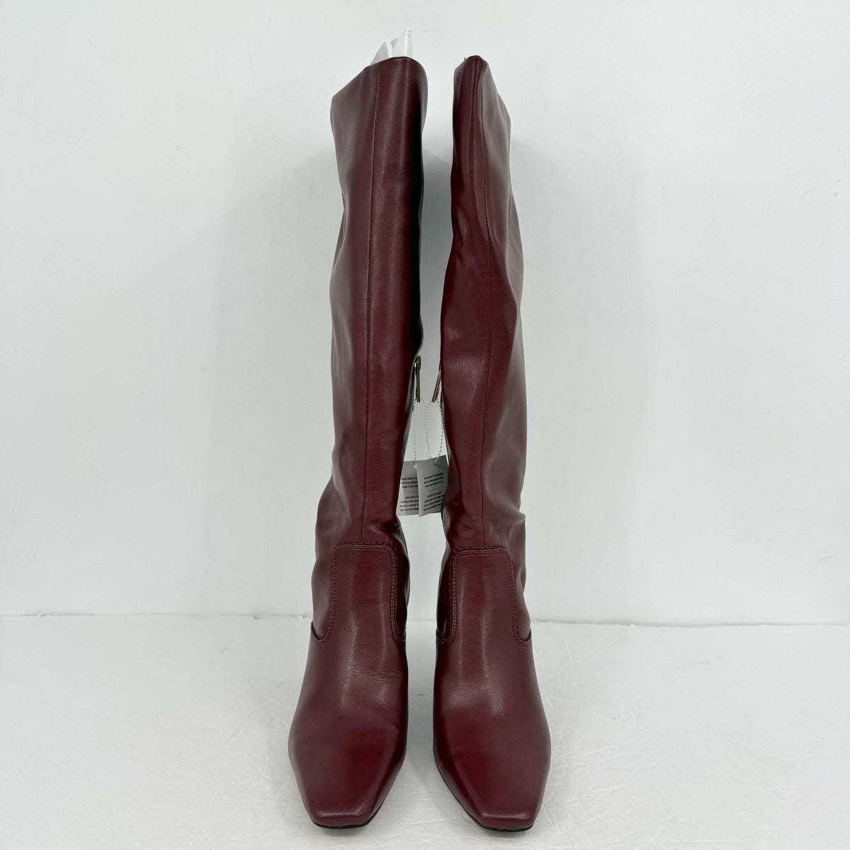Franco Sarto Womens Bowman Knee High Boots Size 7.5 M Wide Calf Red Burgundy NIB