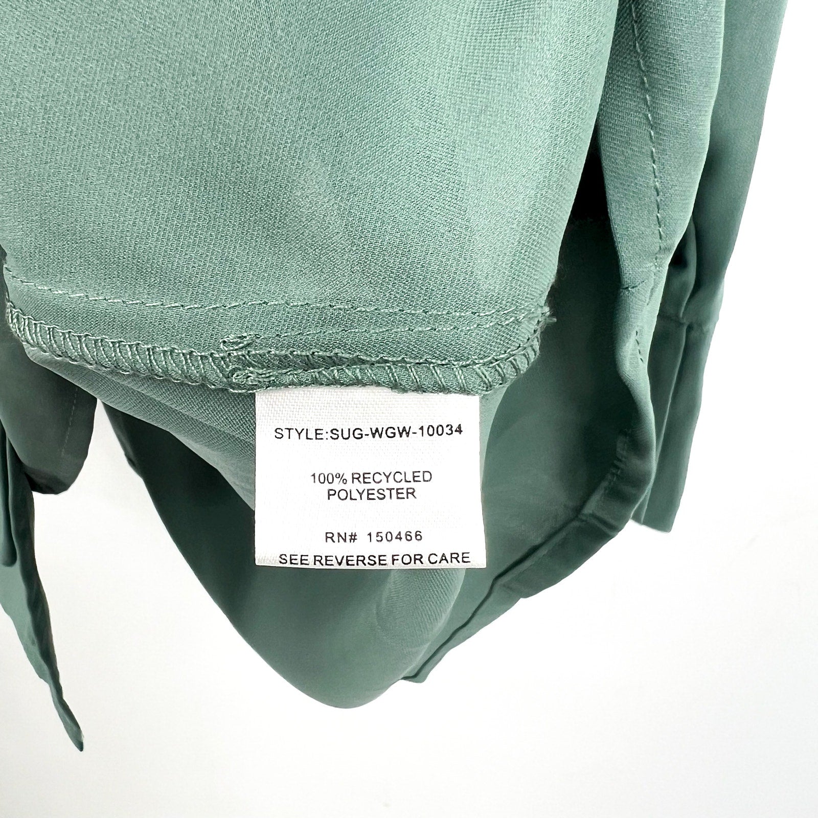MONTGOMERY POST Womens Wrap Sleeve Blouse Small Green Three Quarter NWT