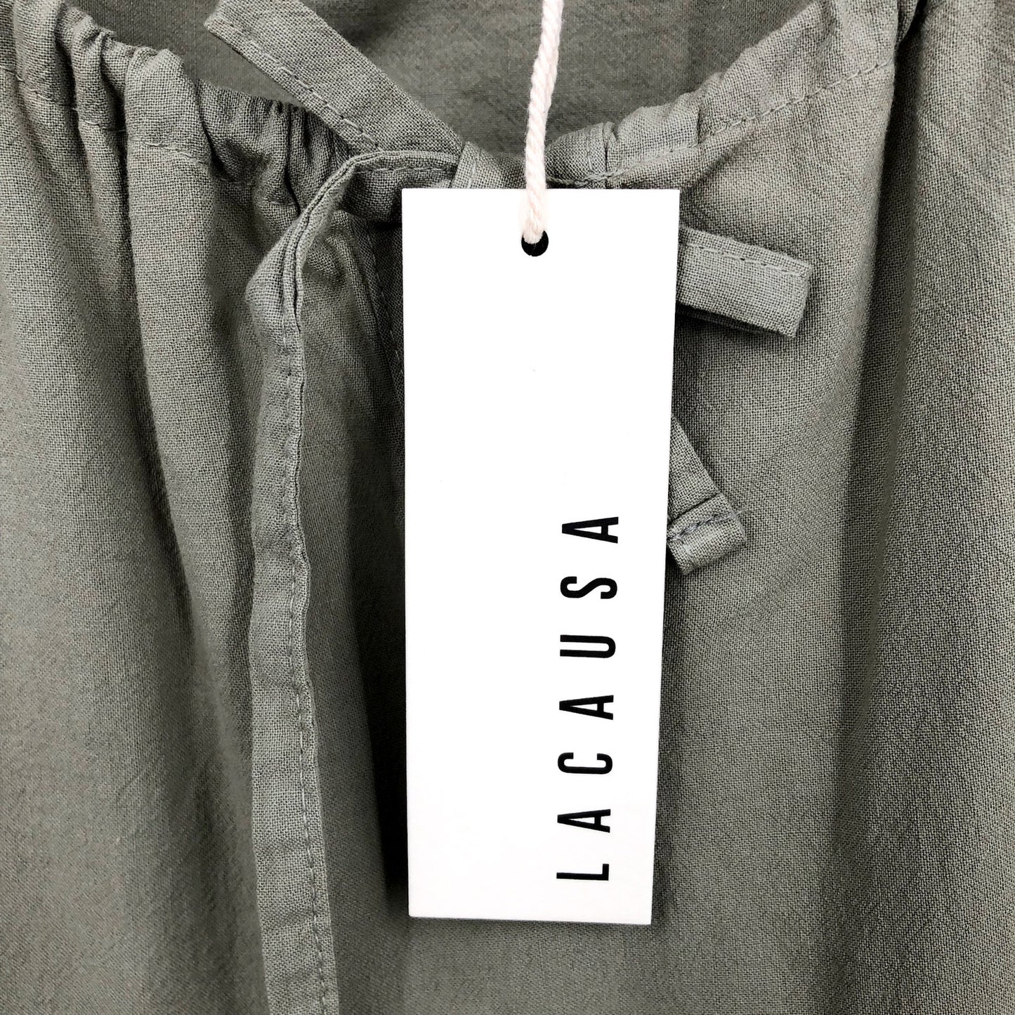 LACAUSA Women's Tate Tiered Midi Dress XS Eucalyptus Green