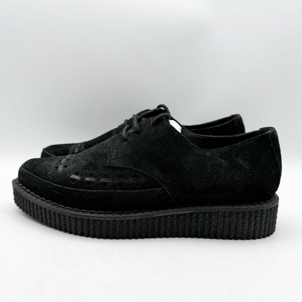 RE/DONE Women Creeper Oxford Shoe EU 37 US 7 Black Suede Platform NWOB