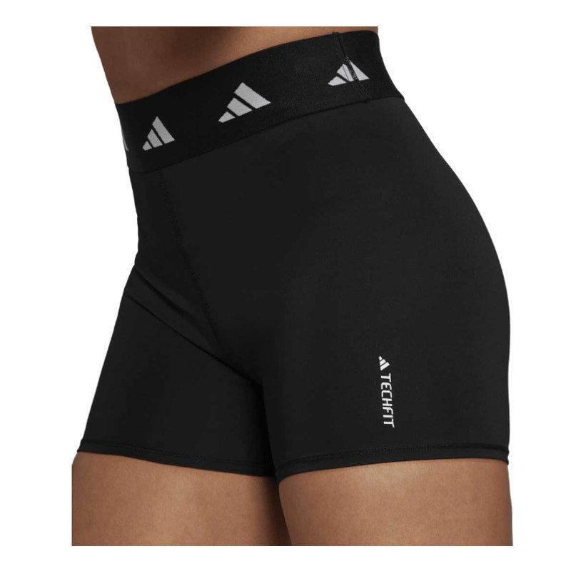 ADIDAS Women's TechFit Sport Short Tight XS Black Black Elastic Waist NWT
