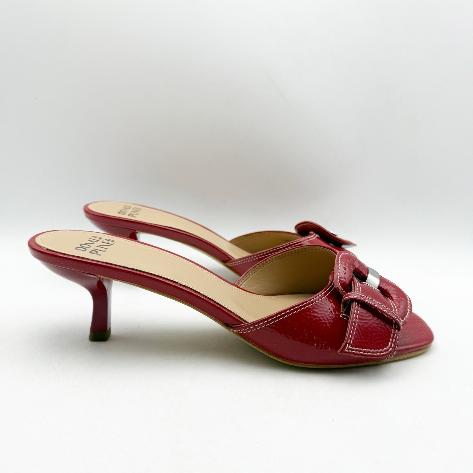 Donald Pliner Womens Cherry Heeled Sandal US 8.5 M Red Patent Leather NWOB