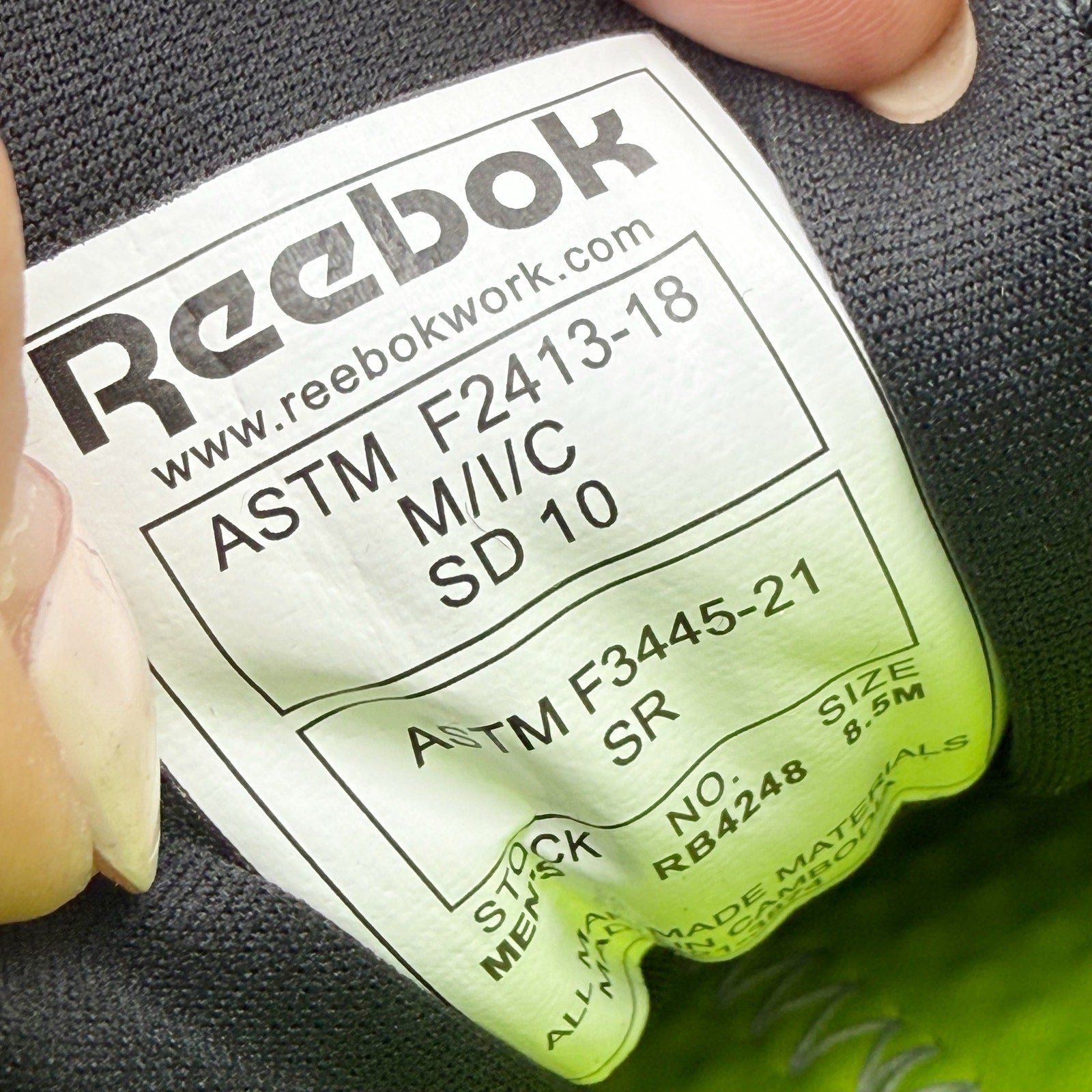Reebok Mens Print Work ULTK Work Shoes US 8.5 M Grey Black Composite Toe NIB
