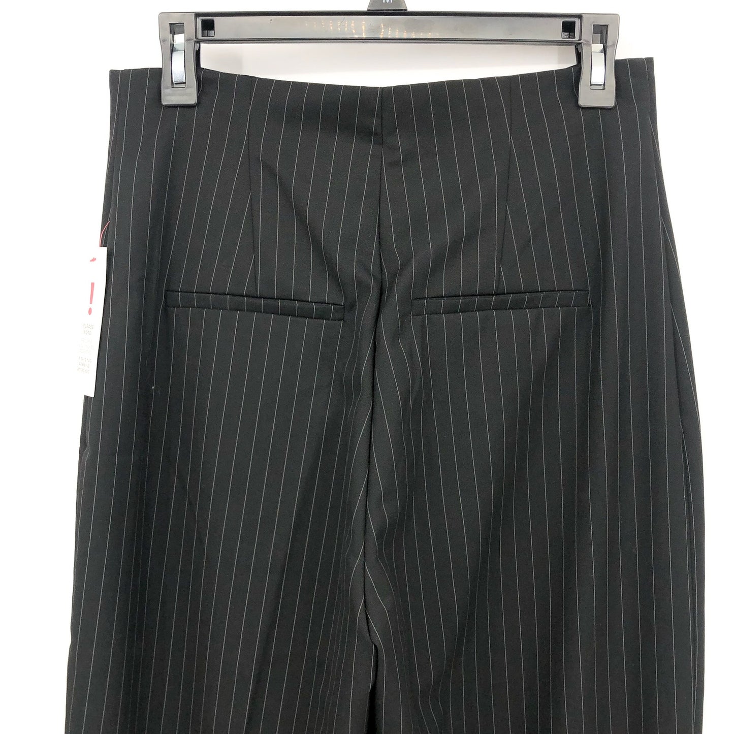 BARDOT Women's Pinstripe Wide Leg Pants US 8 Large Black High Rise NWT